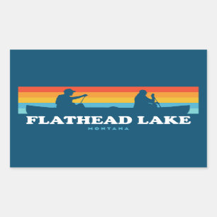 Sticker Rectangulaire Canot Flathead Lake Montana