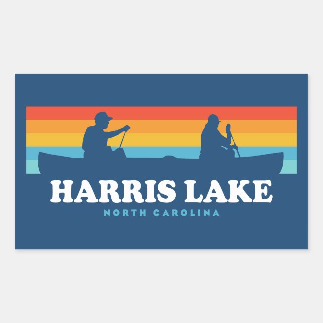 Sticker Rectangulaire Canot Harris Lake North Carolina (Devant)