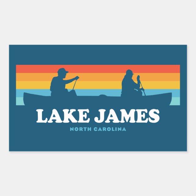 Sticker Rectangulaire Canot Lake James North Carolina (Devant)