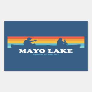 Sticker Rectangulaire Canot Mayo Lake Caroline du Nord