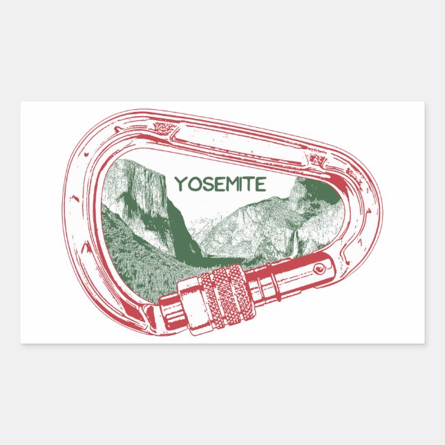 Sticker Rectangulaire Carabiner d'Escalade Yosemite (Devant)
