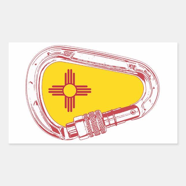 Sticker Rectangulaire Carabiner Escalade du Nouveau-Mexique (Devant)
