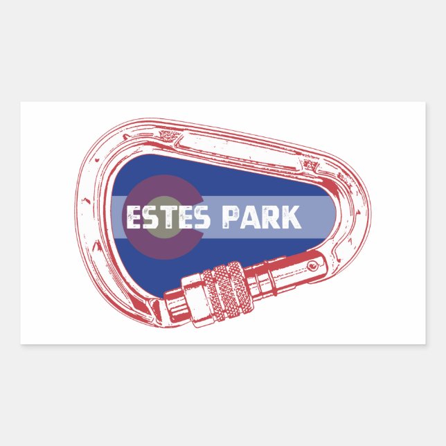 Sticker Rectangulaire Carabiner Escalade Estes Park (Devant)