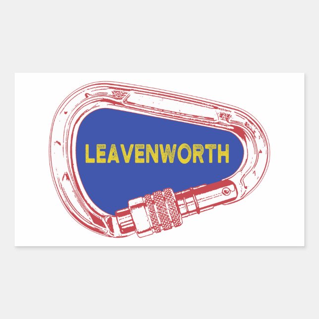 Sticker Rectangulaire Carabiner Escalade Leavenworth (Devant)