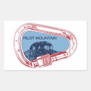 Sticker Rectangulaire Carabiner Escalade Pilot Mountain North Carolina