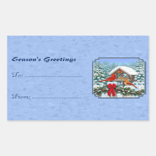 Sticker Rectangulaire Cardinal Feast Blue