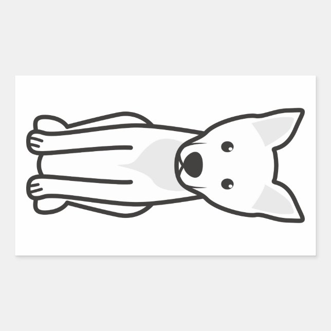Sticker Rectangulaire Carolina Dog Cartoon (Devant)