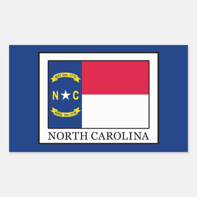 Sticker Rectangulaire Caroline du Nord (Devant)