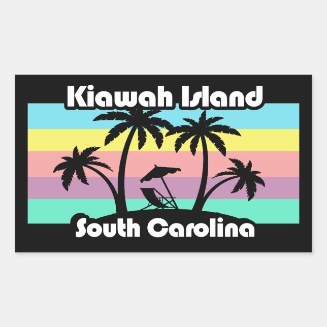 Sticker Rectangulaire Caroline du Sud de l'île Kiawah (Devant)