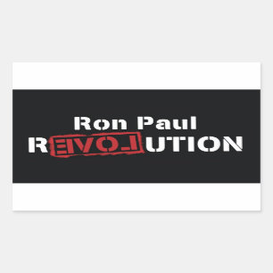 Sticker Rectangulaire Carré d'autocollant de révolution de Ron Paul