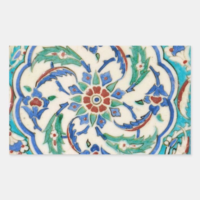 Sticker Rectangulaire carreau d'iznik (Devant)