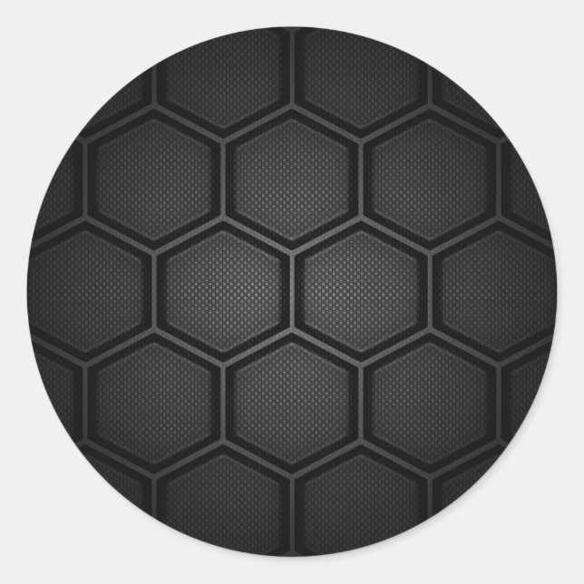 Sticker Rectangulaire Carreaux hexadécimaux en fibre de carbone (Devant)