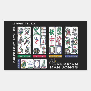 Sticker Rectangulaire Carreaux Mah Jongg identiques