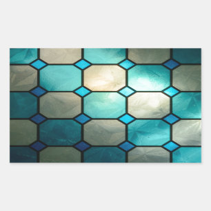 Sticker Rectangulaire carrés en verre souillé