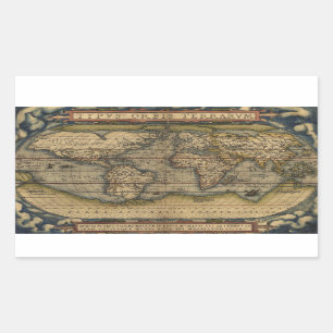 Sticker Rectangulaire Carte antique du monde