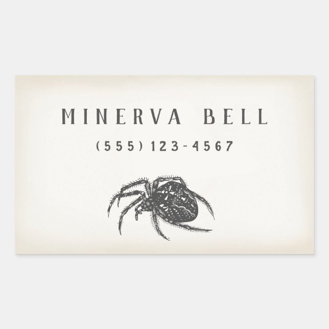 Sticker Rectangulaire Carte d'appel de l'araignée d'Halloween (Devant)