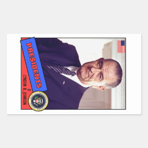 Sticker Rectangulaire Carte de baseball Lyndon B. Johnson