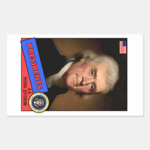 Sticker Rectangulaire Carte de baseball Thomas Jefferson