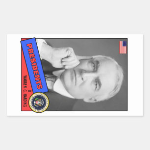 Sticker Rectangulaire Carte de baseball Warren G. Harding
