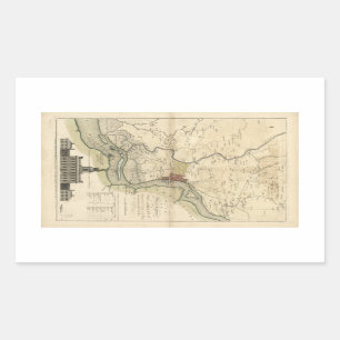 Sticker Rectangulaire Carte de la ville de Philadelphie en Pennsylvanie 