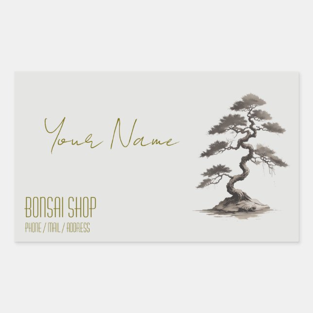 Sticker Rectangulaire Carte de visite de magasin de fleurs (Devant)