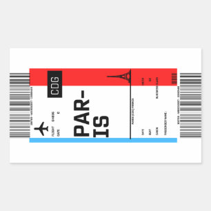 Sticker Rectangulaire Carte d'embarquement à Paris