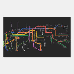 Sticker Rectangulaire Carte du métro NY-City