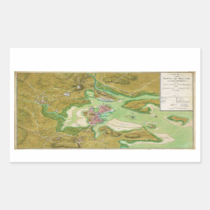 Sticker Rectangulaire Carte révolutionnaire de guerre de Boston le