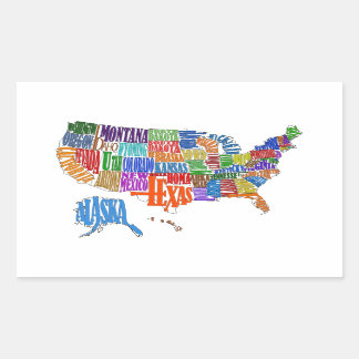Sticker Rectangulaire Carte US