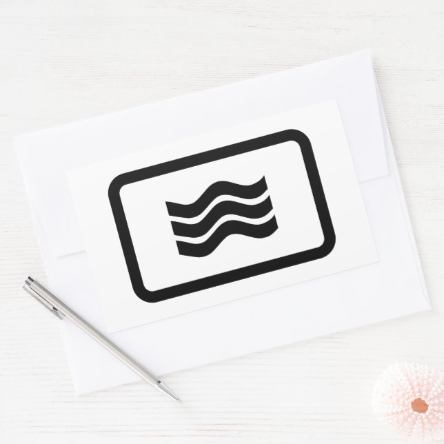 Sticker Rectangulaire Carte Zener | 3 lignes verticales ondulées (Enveloppe)