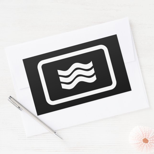 Sticker Rectangulaire Carte Zener | 3 lignes verticales ondulées (Enveloppe)
