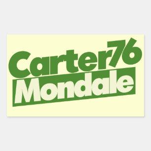 Sticker Rectangulaire Carter Mondale Politique Vintage