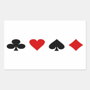 Sticker Rectangulaire Cartes de jeu Cartes de jeu Diamond Club Heart Spa