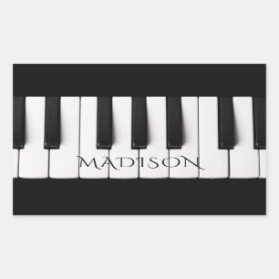 Sticker Rectangulaire Cartes de nom personnalisées Piano Keys