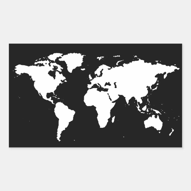 Sticker Rectangulaire cartes du monde ~ couleur personnalisable (Devant)