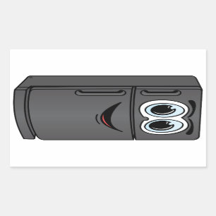 Sticker Rectangulaire Carton du réfrigérateur noir
