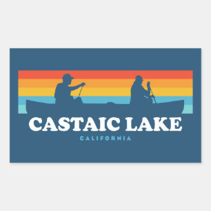 Sticker Rectangulaire Castaic Lake Californie Canoë