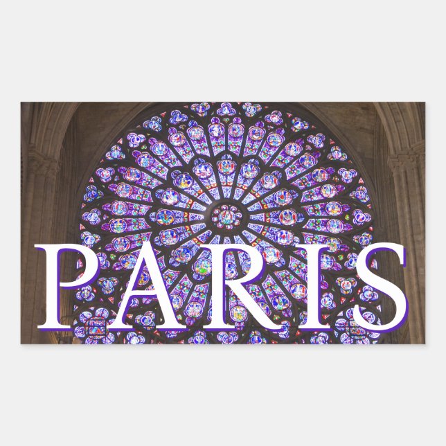 Sticker Rectangulaire Cathédrale Notre-Dame | Paris, France (Devant)