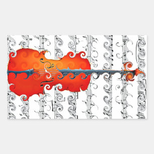 Sticker Rectangulaire Cello et Rock!_