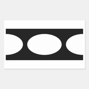 Sticker Rectangulaire Cercles blancs sur noir
