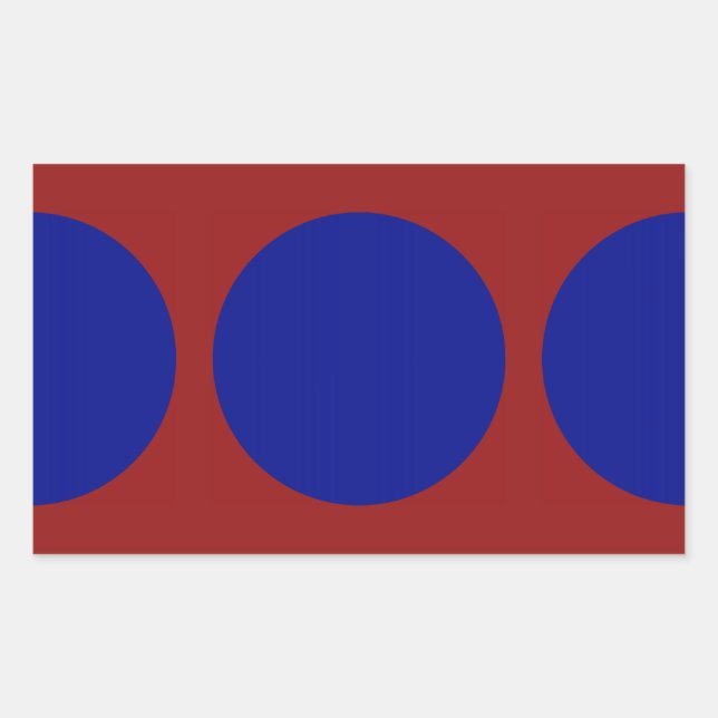 Sticker Rectangulaire Cercles bleus sur rouge (Devant)