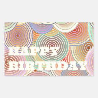 Sticker Rectangulaire Cercles d'anniversaire heureux