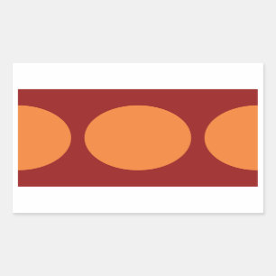 Sticker Rectangulaire Cercles oranges sur le rouge