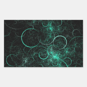 Sticker Rectangulaire Cercles turquoises