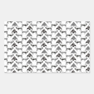 Sticker Rectangulaire Cerfs et arbres de Noël