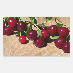Sticker Rectangulaire cerises rouges