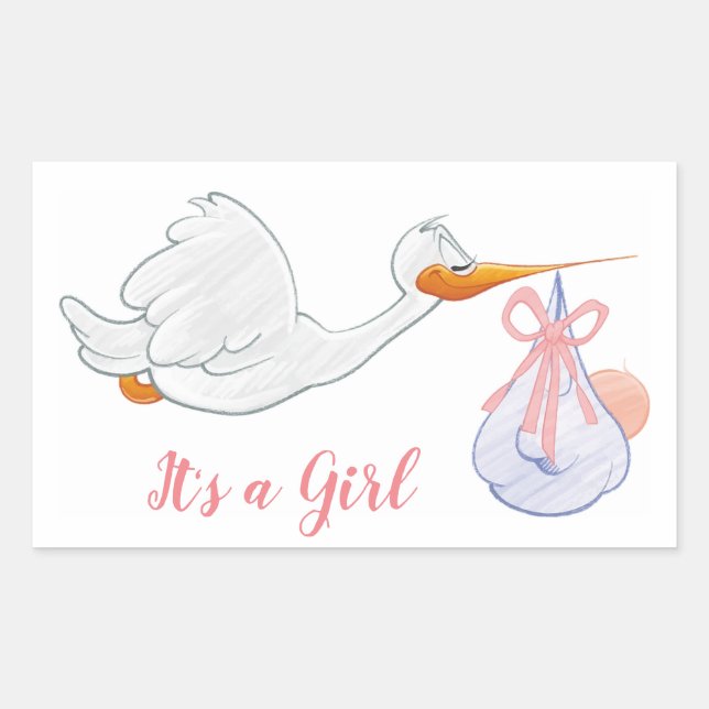 Sticker Rectangulaire C'est une fille (Devant)