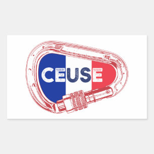 Sticker Rectangulaire Ceuse France Rock Escalade Carabiner