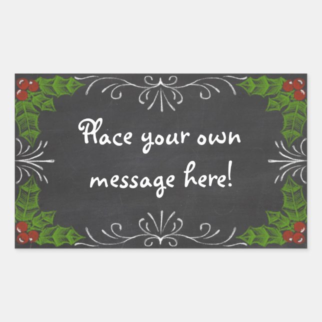 Sticker Rectangulaire Chalkboard Joyeux jours fériés (Devant)