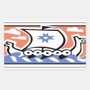 Sticker Rectangulaire Chaloupe de Viking